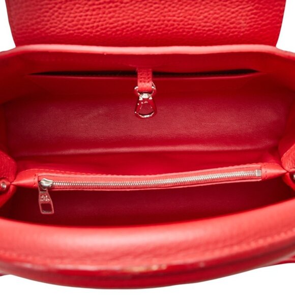 LOUIS VUITTON Red Leather Tote Bag - Picture 5 of 10